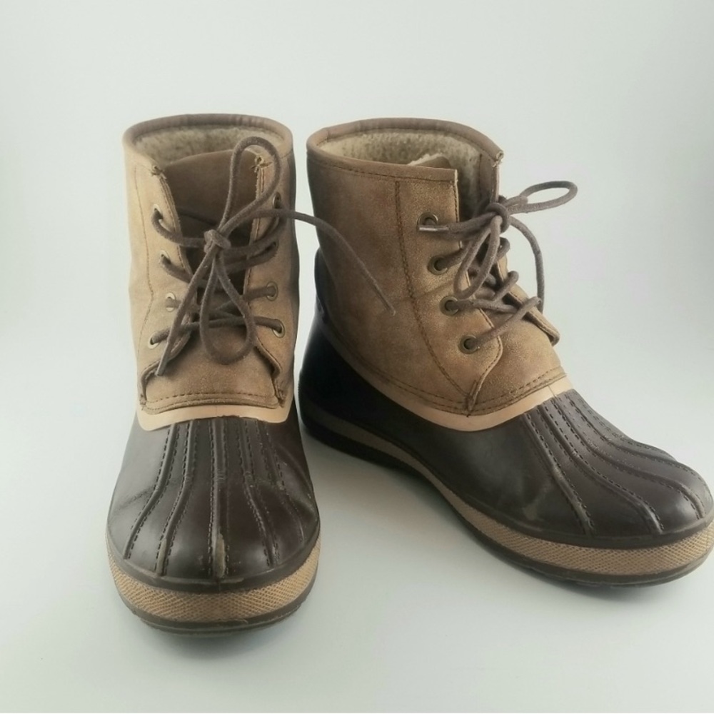 Bamboo Women's Rubber Duck Boots Lined for Rain or Snow Size 8